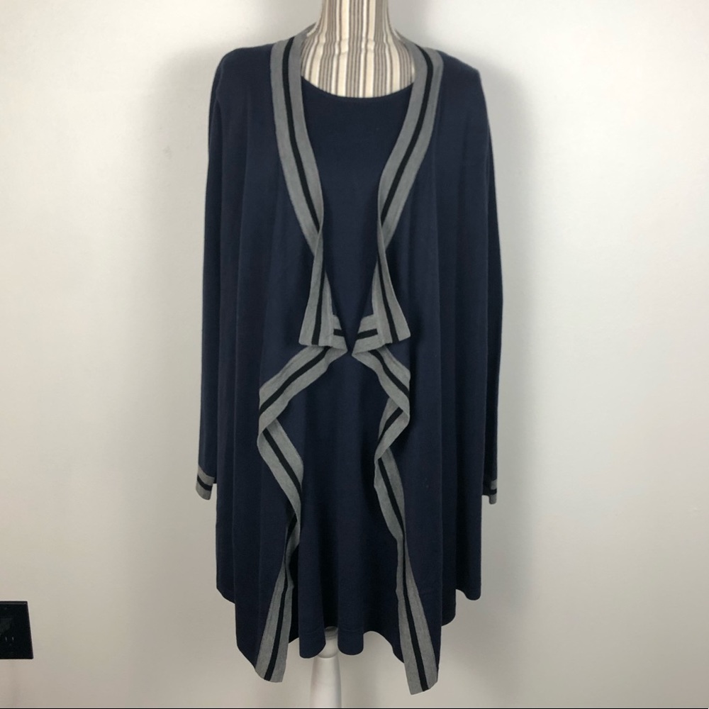 NWT Harper Rose sz 18 blue gray knit dress cardig.